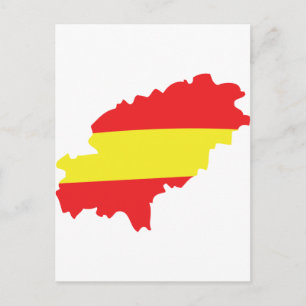 Ibiza contour flag icon postcard