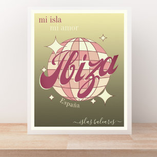 Ibiza Espagne baléaire Île élégante or Poster
