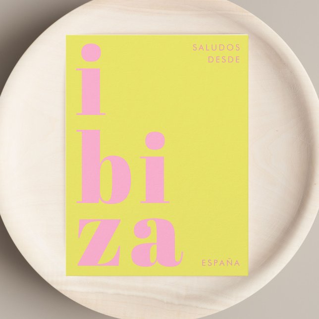 Ibiza España moderne typographie rose vert Carte p (Créateur téléchargé)