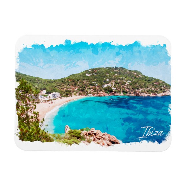 Ibiza Spain Beach Landscape Travel Magnet (Horizontal)