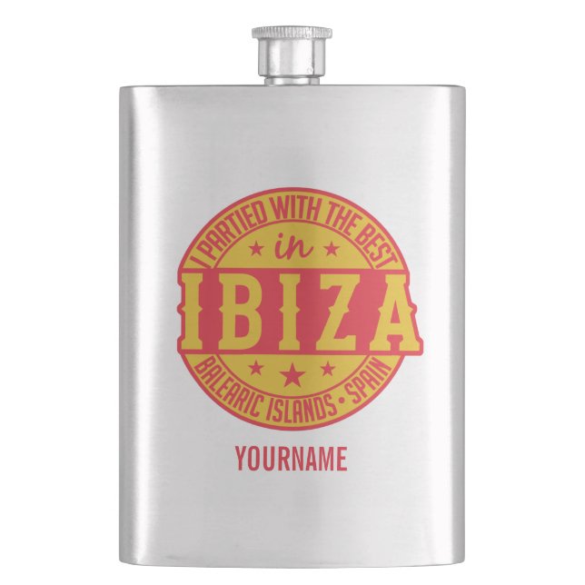 IBIZA Spain custom monogram flask (Front)