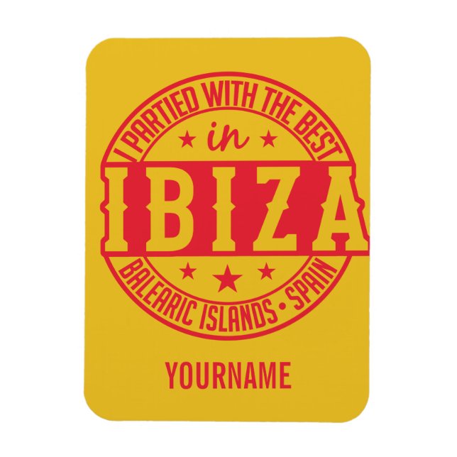 IBIZA Spain custom monogram magnet (Vertical)