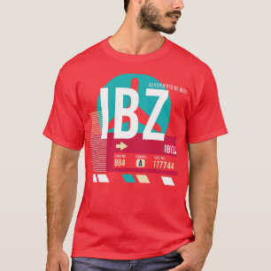 Ibiza Spain IBZ Airport Code Baggage Tag T-Shirt