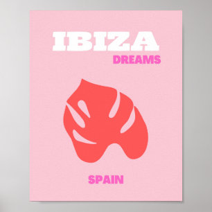 Ibiza, Spain, Preppy, Preppy Room, Pink Poster