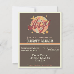 Ibiza Spain themed party invitation eivissa 