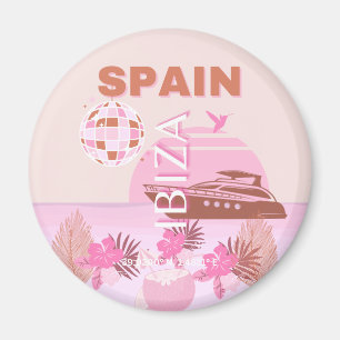 Ibiza, Spain, Travel Art, Preppy Art, Pastel Magnet