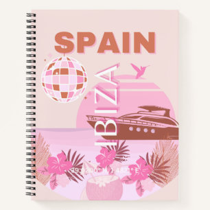 Ibiza, Spain, Travel Art, Preppy Art, Pastel Notebook