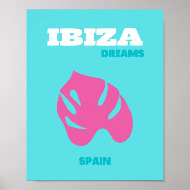 Ibiza, Spain, Travel Art, Preppy Room Poster (Front)