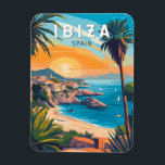 Ibiza Spain Travel Art Vintage Magnet<br><div class="desc">Ibiza retro vector travel design. Ibiza is one of the Balearic islands,  an archipelago of Spain in the Mediterranean Sea.</div>