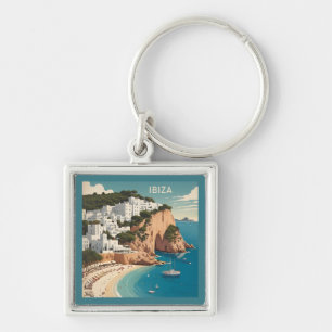 Ibiza, Spain Travel Poster Keychain