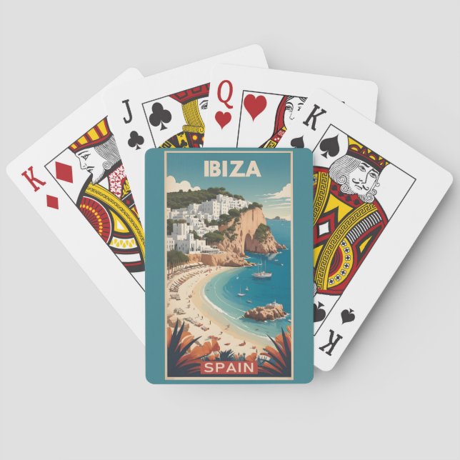 Ibiza, Spain Travel Poster Playing Cards (Back)