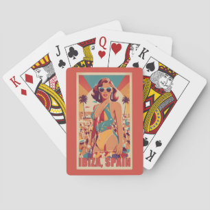 Ibiza, Spain Travel Poster Playing Cards