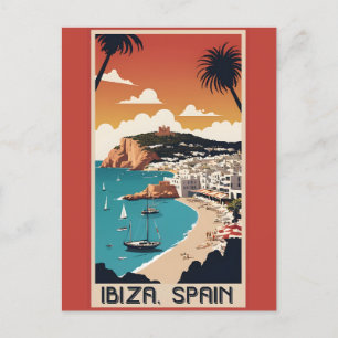 Ibiza, Spain Travel Poster Postcard