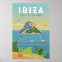 Ibiza Spain Travel Vintage Art