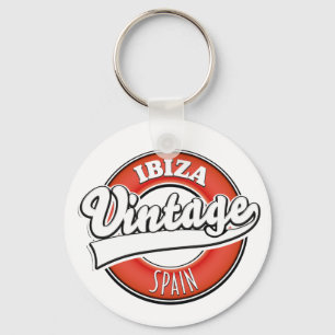 Ibiza spain vintage style logo keychain