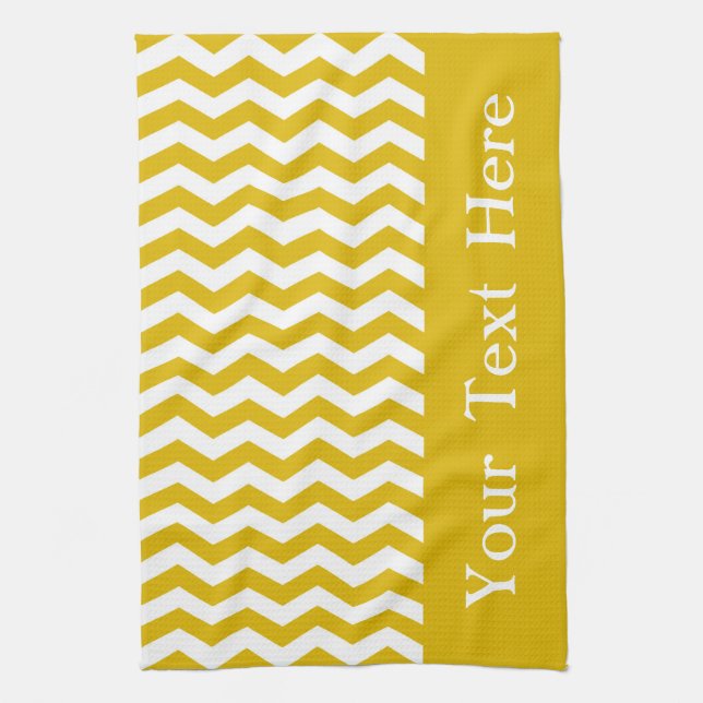 Ibiza Sunset Wave Chevron customizable Kitchen Towel (Vertical)