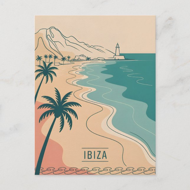 Ibiza vintage minimalistic postcard (Front)
