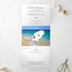 Ibiza Wedding Destination Wedding Tri-Fold Invitation