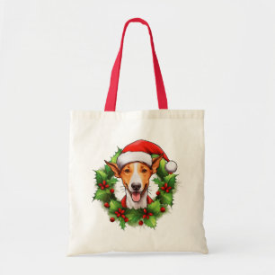 ibizan hound Christmas Wreath Tote Bag