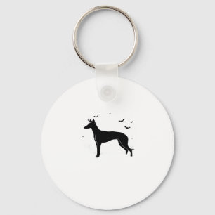 Ibizan Hound Dog � Halloween Moon Silhouette Class Keychain