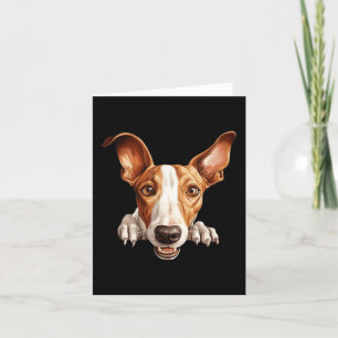 Ibizan Hound Dog Mom Dad Peeking Puppy Card