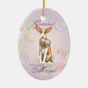 Ibizan Hound Heart Maman Ornement céramique