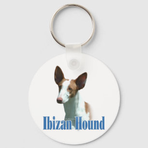 Ibizan Hound Name Keychain