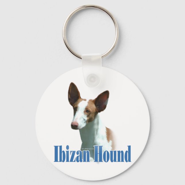 Ibizan Hound Name Keychain (Front)