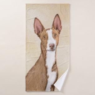 Ibizan Hound Painting - Cute Original Dog Art Bath Towel Set