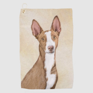 Ibizan Hound Painting - Cute Original Dog Art Golf Towel
