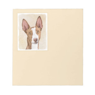 Ibizan Hound Painting - Cute Original Dog Art Notepad