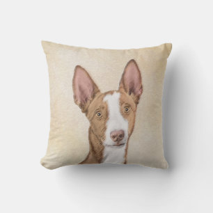 Ibizan Hound Painting - Cute Original Dog Art Outdoor Pillow
