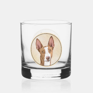 Ibizan Hound Painting - Cute Original Dog Art Whiskey Glass