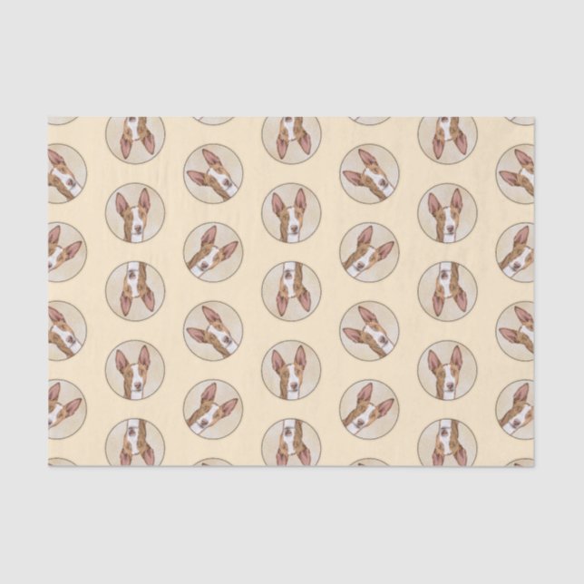 Ibizan Hound Painting Smooth Red Original Dog Art Tissue Paper (Front)