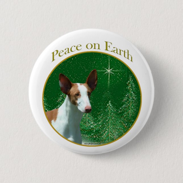 Ibizan Hound Peace 2 Inch Round Button (Front)