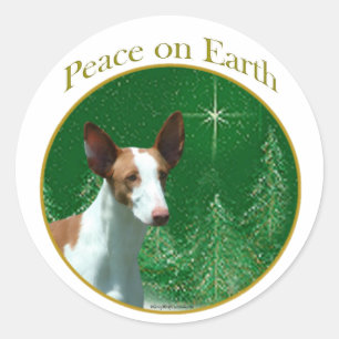 Ibizan Hound Peace Classic Round Sticker