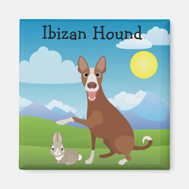 Ibizan Hound Podenco Bunny Love Magnet (Front)