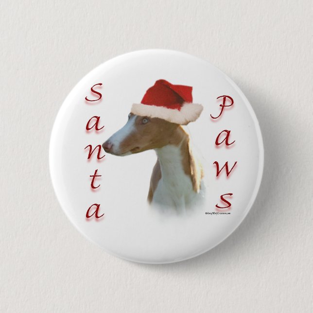 Ibizan Hound Santa Paws 2 Inch Round Button (Front)