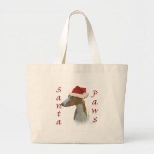 Ibizan Hound Santa Paws Large Tote Bag
