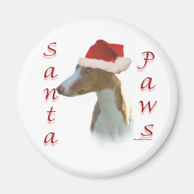 Ibizan Hound Santa Paws Magnet (Front)