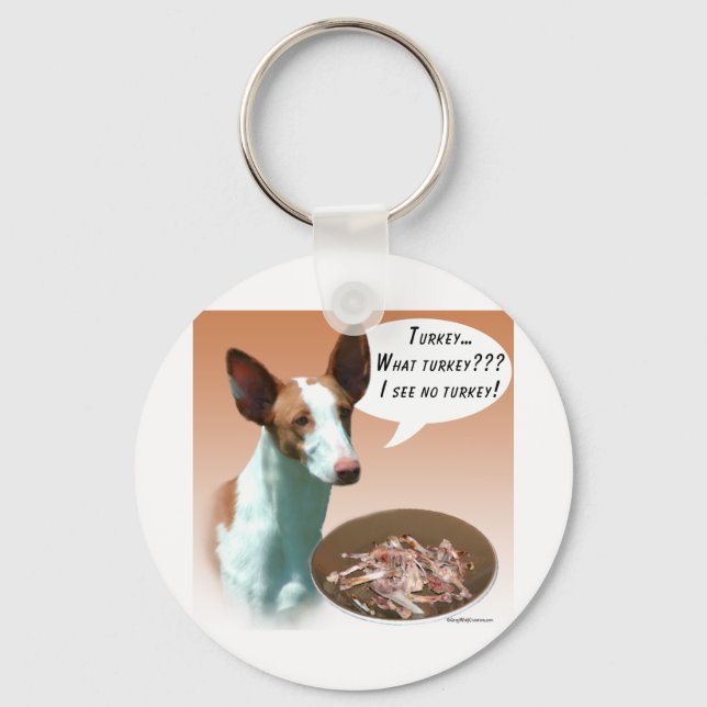 Ibizan Hound Turkey Keychain (Front)