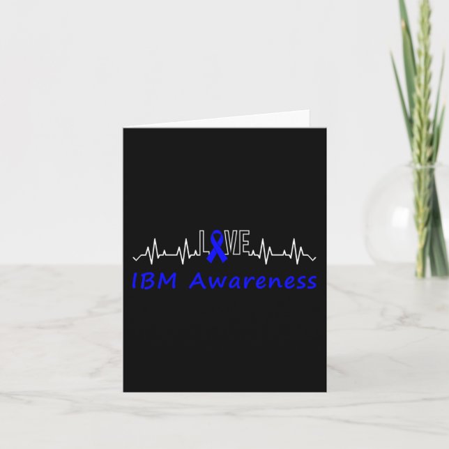 Ibm Awareness Blue Ribbon Love Heartbeat Support Q Card (Front)