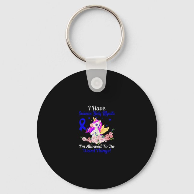 IBM Awareness Funny Unicorn Friend Family Support  Keychain (Front)