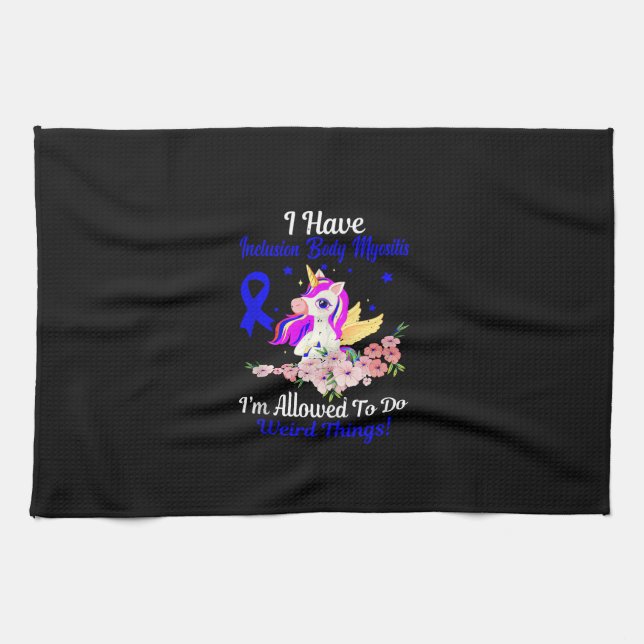 IBM Awareness Funny Unicorn Friend Family Support  Kitchen Towel (Horizontal)