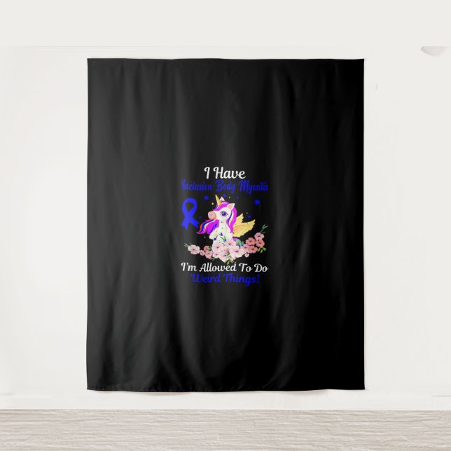 IBM Awareness Funny Unicorn Friend Family Support  Tapestry (Front)