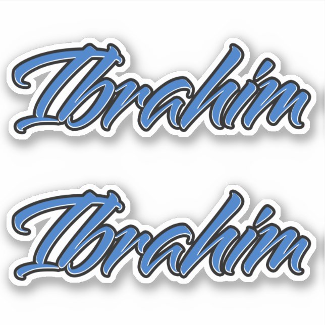 Ibrahim name blue sticker Sticker Sticker Stickers (Front)