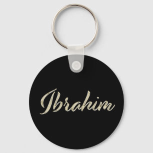 Ibrahim Name whitegold Button Schlüsselanhänger Keychain