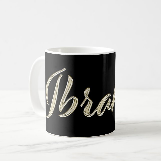 Ibrahim Name whitegold Tasse Teetasse Cafeetasse (Devant gauche)
