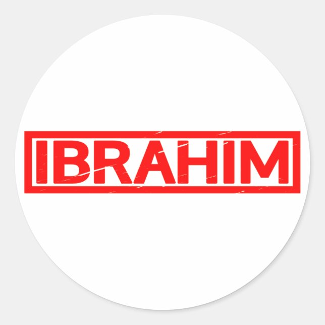 Ibrahim Stamp Classic Round Sticker (Front)