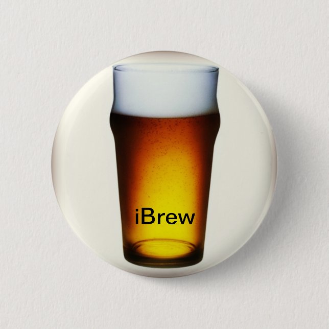 iBrew Ale Glass 2 Inch Round Button (Front)